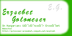 erzsebet goloncser business card